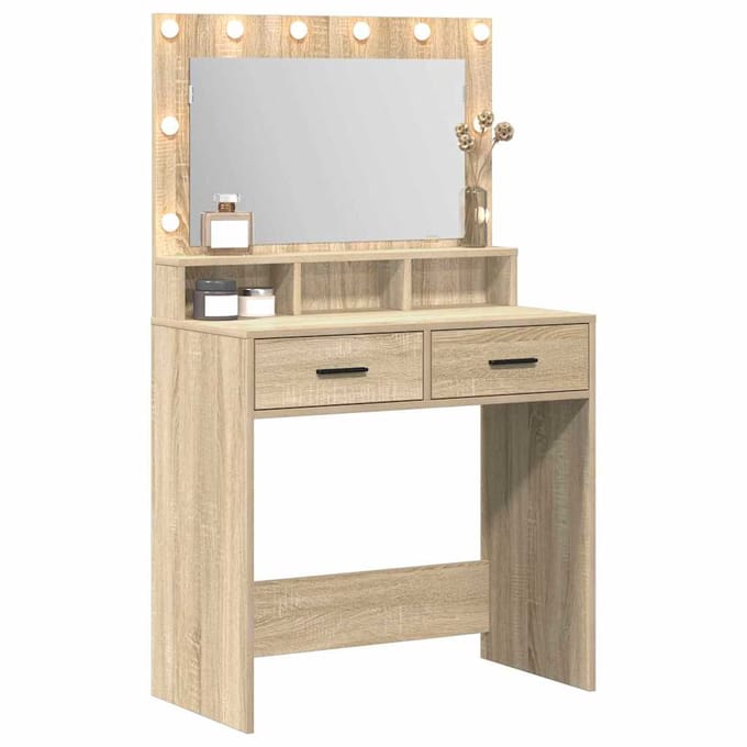 vidaXL - Kaptafel - Sonoma - Eik - 79 - x - 41 - x - 135 - cm - Bewerkt - hout