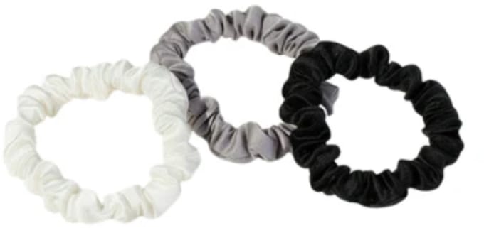 White Lotus 100% Silk Lined Scrunchies 3-pack