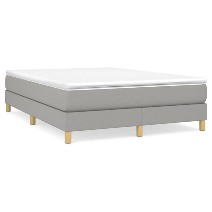 vidaXL - Boxspring - bed - stof - lichtgrijs - 140x200 - cm