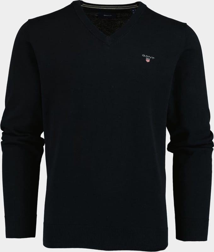 Gant Pullover Blauw Classic Cotton V-Neck 8030552/433 - MAAT M