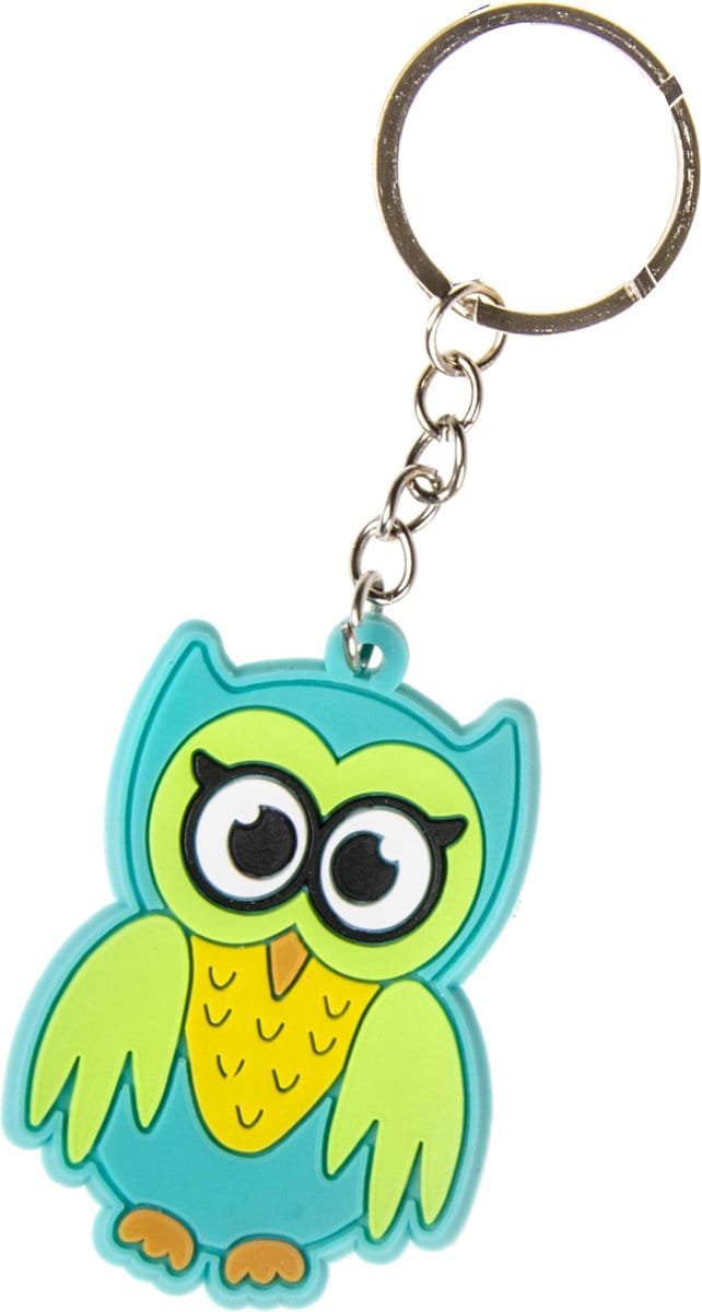 Lg-imports Sleutelhanger Uil Junior 3,5 Cm Rubber Groen