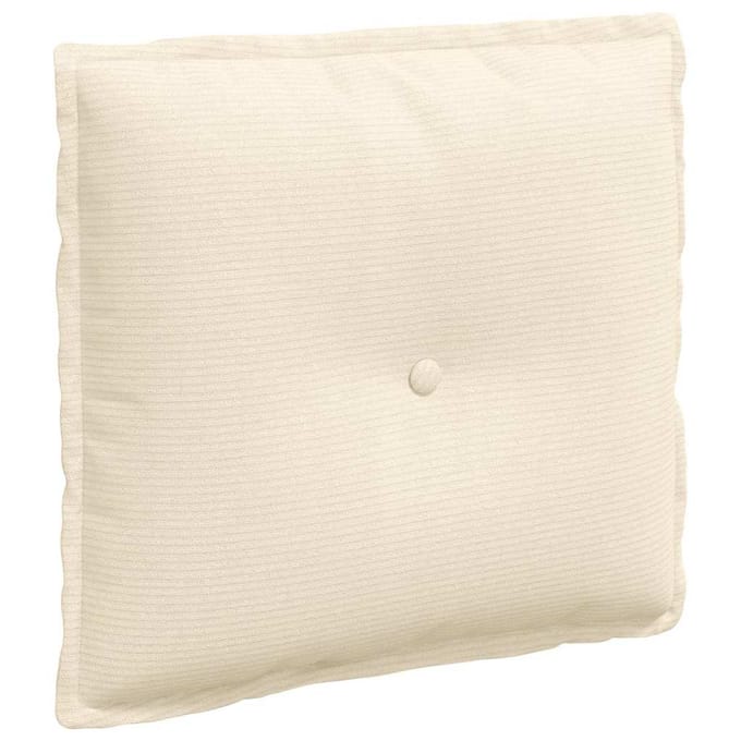 vidaXL - Rugkussen - Crèmekleurig - 50 - x - 45 - x - 19 - cm - Corduroy - stof