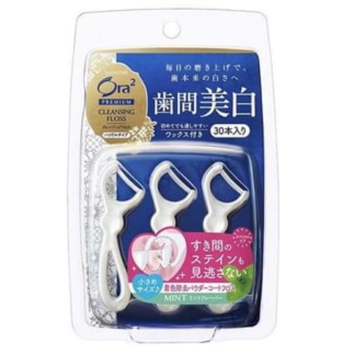 Sunstar - Ora2 Premium Cleansing Disposable Plastic Stemmed Dental Floss 30 pcs Mint