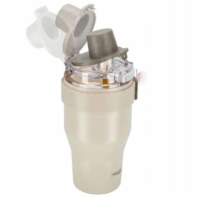 ACTIV SPACE - Thermische Beker met Rietje - 800ml - Beigekleurig - Ergonomische Handvat