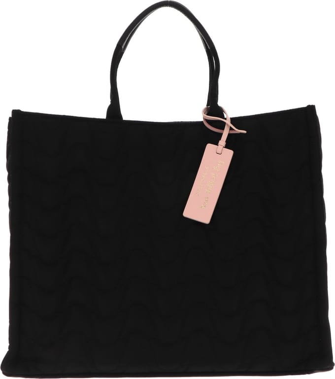 COCCINELLE Shopper Never Without Bag Nylon Matelasse Handbag Noir / Noir Zwart