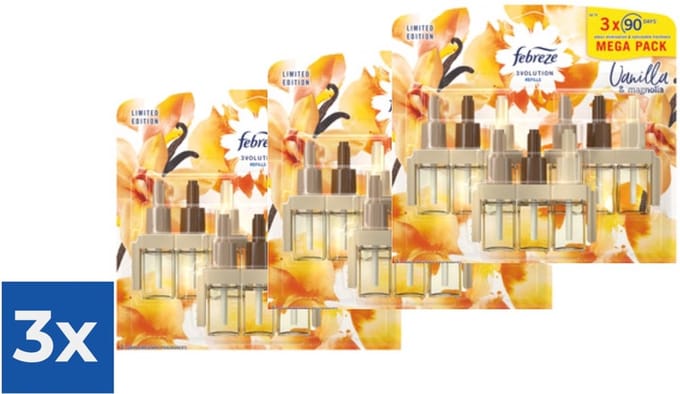 Ambi Pur Electric Navulling 3volution  Vanille Magnolia 3 x 20 ml - Voordeelverpakking 3 stuks