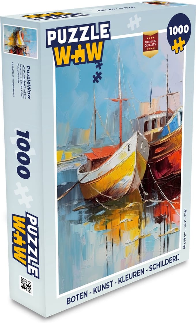 Puzzel Boten - Kunst - Kleuren - Schilderij - Legpuzzel - Puzzel 1000 stukjes volwassenen