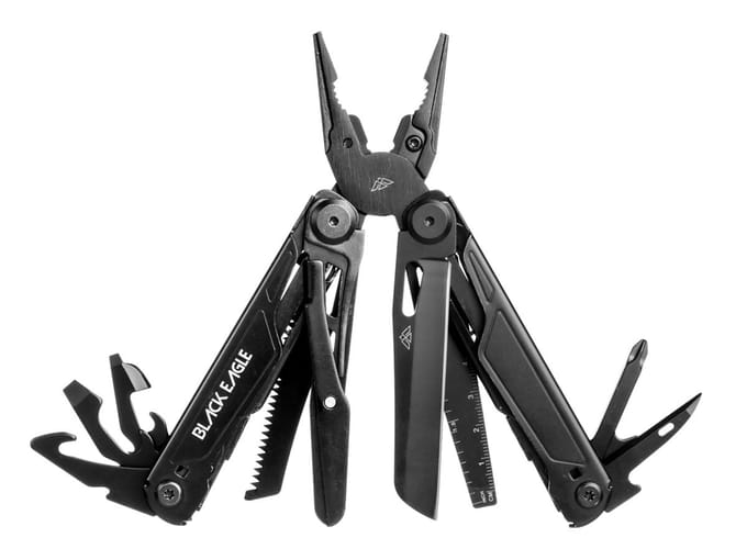 Black Eagle Yukon Midnight Black – Multitool Zakmes – INOX Staal – 16 Functies