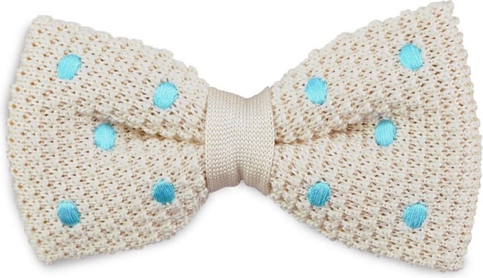 We Love Ties - Strikken - Strik Dotted Dandy - beige / turquoise
