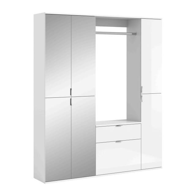 Projectxcombinatie witte hoogglans spiegel - 34x152x193cm