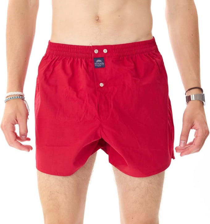 McAlson Heren Boxershort Klassiek Kersenrood Rood XL Valentijn Hart Love