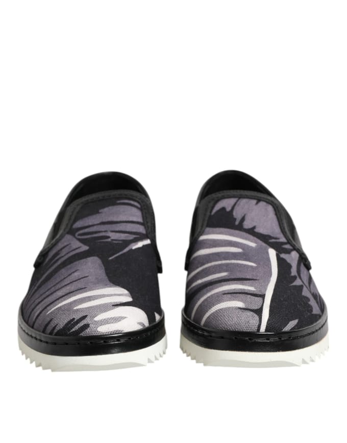 Dolce & Gabbana Zwarte Tropische Slip-On Sneakers Voor Heren