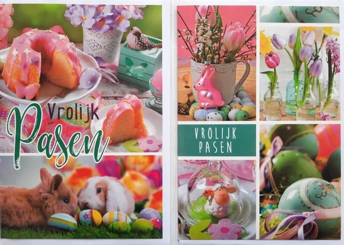 2 Wenskaarten - Vrolijk Pasen – 12 x 17 cm