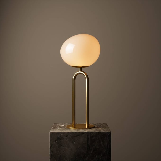 DFTP by Nordlux Tafellamp Shapes, wit/messing, glas, 47 cm hoog, E27