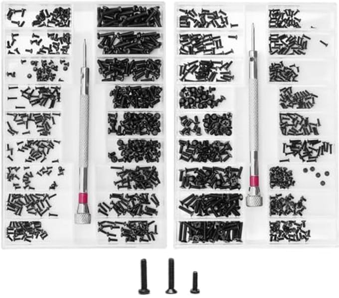 Mini-schroevenset 1000 stuks - Kleine micro-reparatieset voor horloges en brillen
