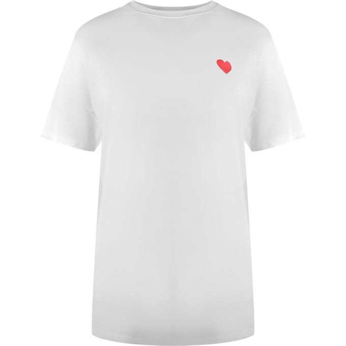 Love Moschino T-shirt Met Hartlogo In Wit