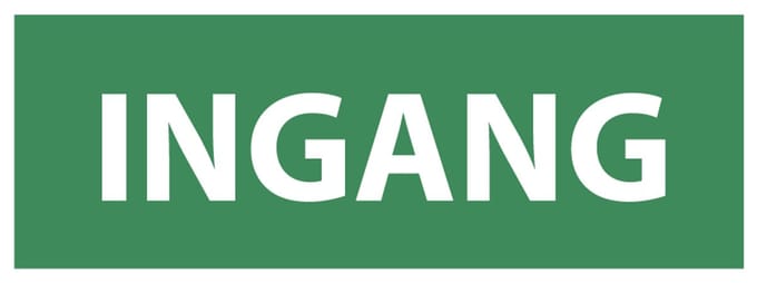 Ingang sticker met tekst 280 x 105 mm