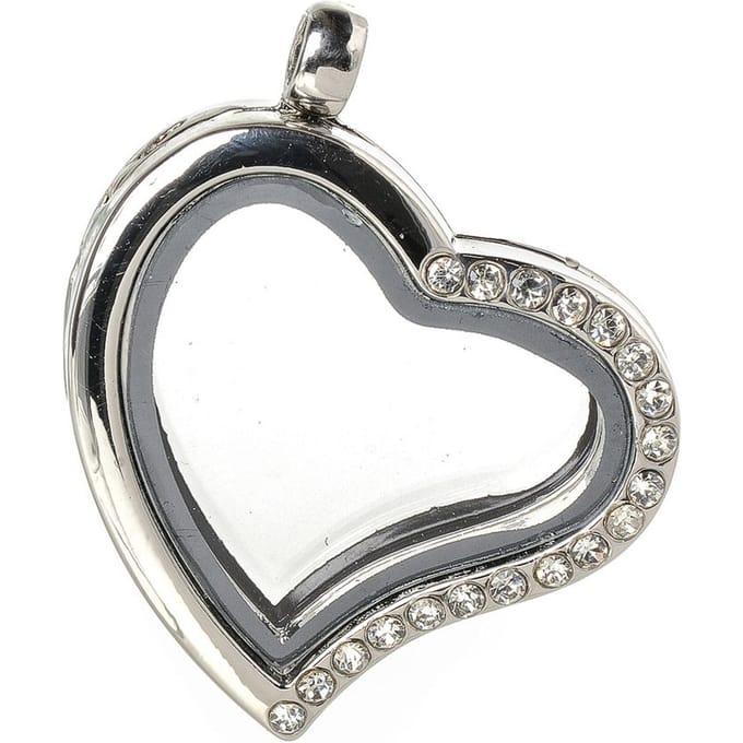 Medaillon-Decoratieve hanger "Hart met strass steentjes"