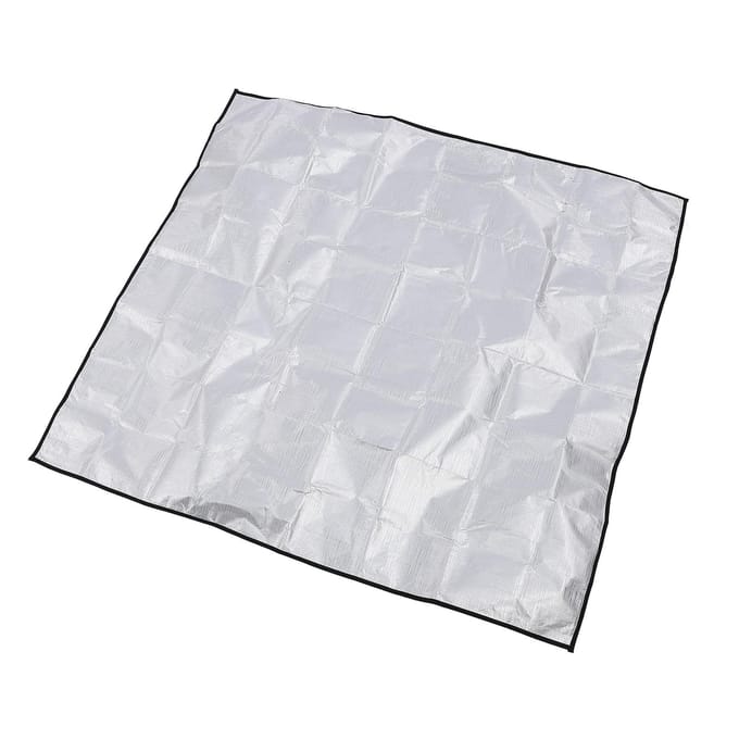 Tapis de Sol de Grill Résistant à la Chaleur Réutilisable Imperméable Résistant à l'Huile Argenté 4 Couches 39 Pouces