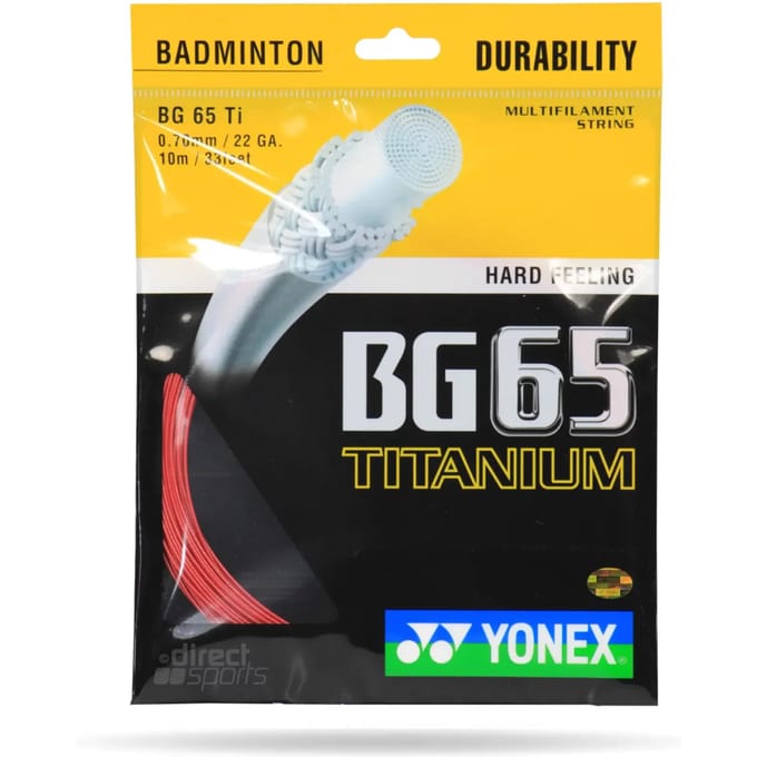 Yonex BG65TI badmintonsnaar - rood - set van 10m
