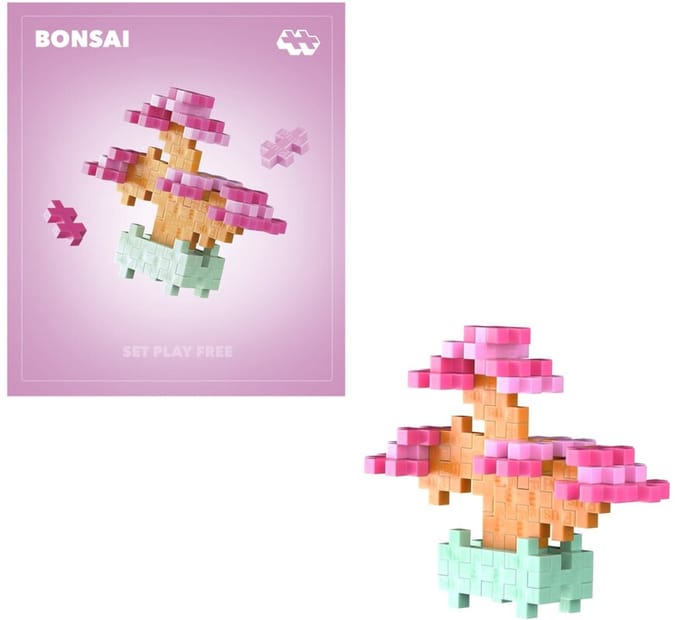Plus-Plus Plant Pack Bloem Bonsai Roze 4339 - Botanical Bouwspeelgoed - Constructiespeelgoed - Set met 50 bouwstenen - Vanaf 5 jaar
