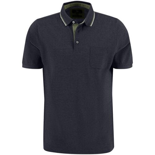 Fynch-Hatton Polo Two-Tone Mercerized Cotton Navy / male