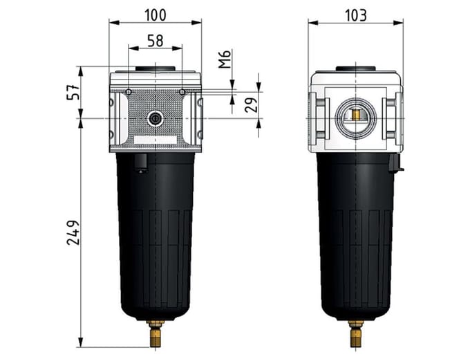 Microfilter 0.01micron G3/4'' 2600l/min Auto Metal Multifix 5