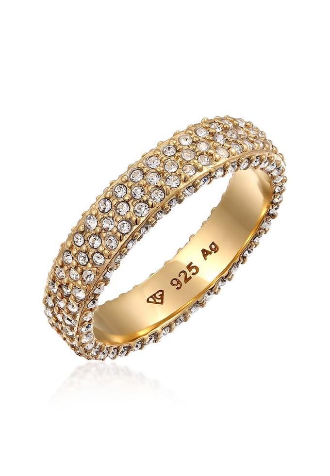Elli - Ring - Stenen Dames Memoire Glazen Kristallen Xilion Cut Wit 925 Sterling Zilver - Dames