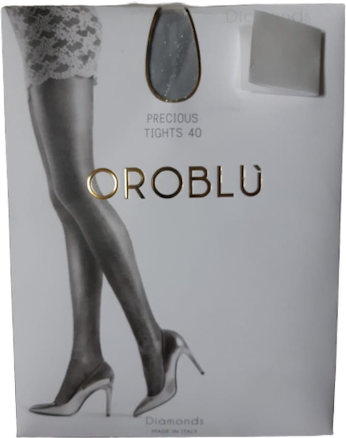 Oroblu precious panty diamonds 40 den maat S zilver