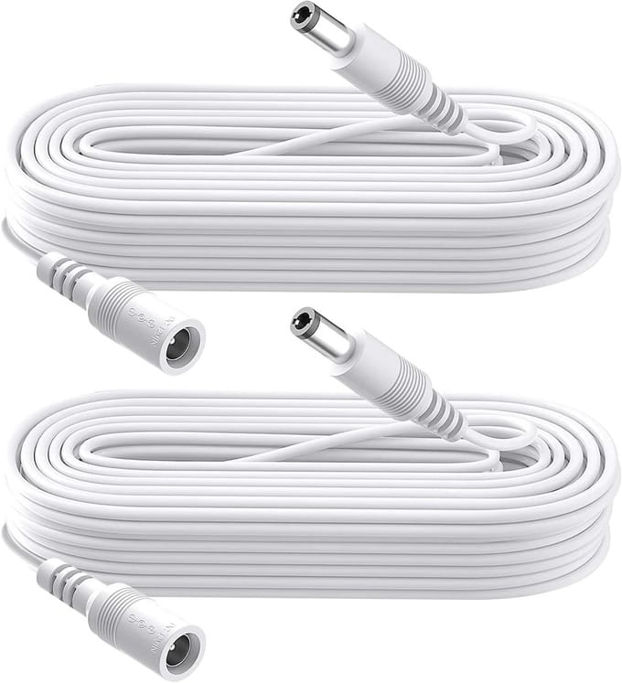 2-Pack 3m DC Verlengkabel 5.5mm x 2.1mm voor Beveiligingscamera's, DVR, Routers, Printers en LED Strips