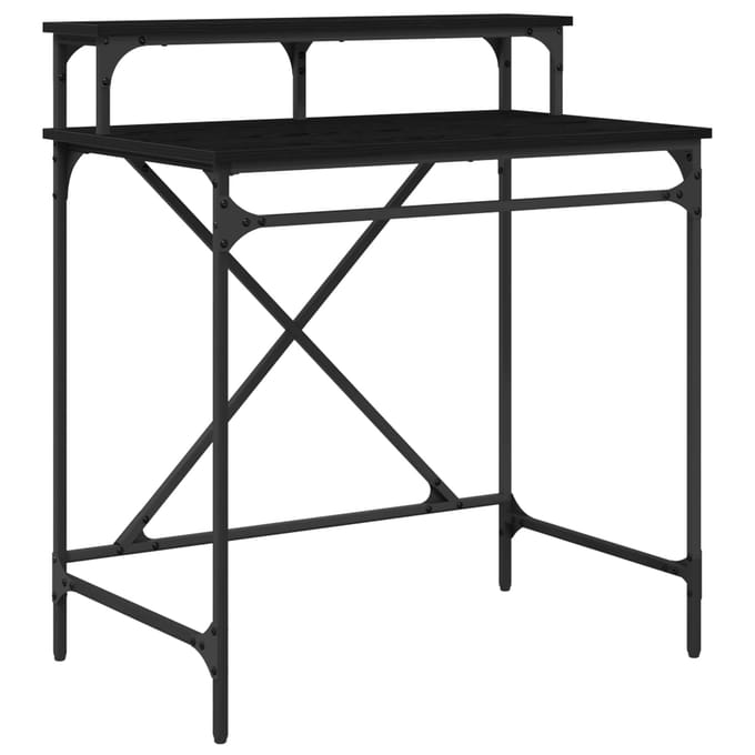 vidaXL - Bureau - Zwart - Eiken - 80 - x - 50 - x - 90 - cm - Bewerkt - hout