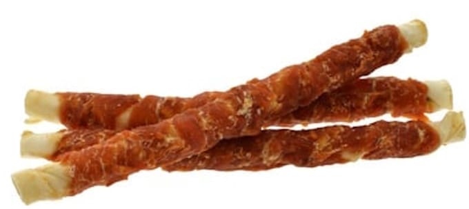 Zoolekker Rawhide stick met kip 24 cm - hondensnack van buffelhuid en kip in bulkverpakking