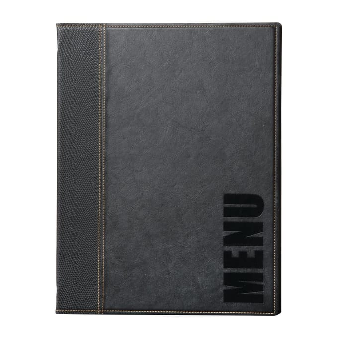 Securit® Menukaart | Menukaart map A5 Trendy - zwart
