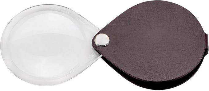 Klassieke Vergrootglas 3.5x - 60mm - Bordeauxrood - Inslagmodel