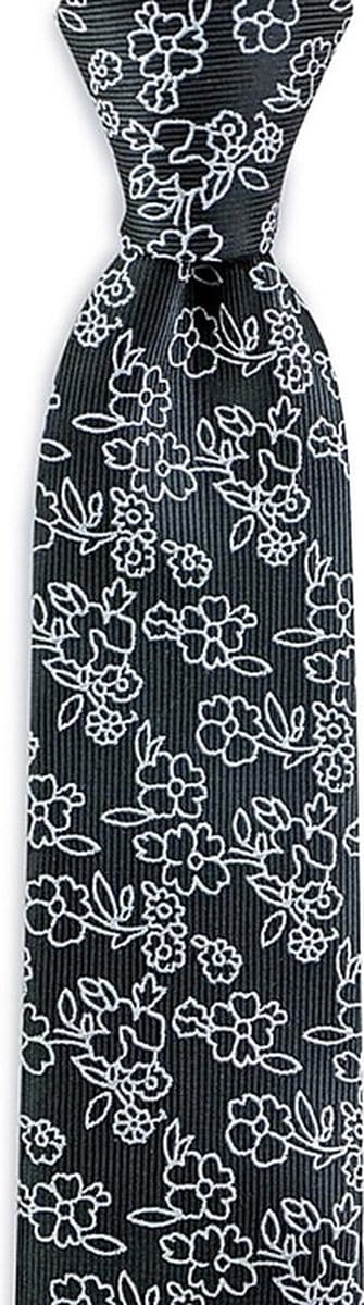We Love Ties - Stropdassen - Stropdas Tropical Tim - zwart / wit