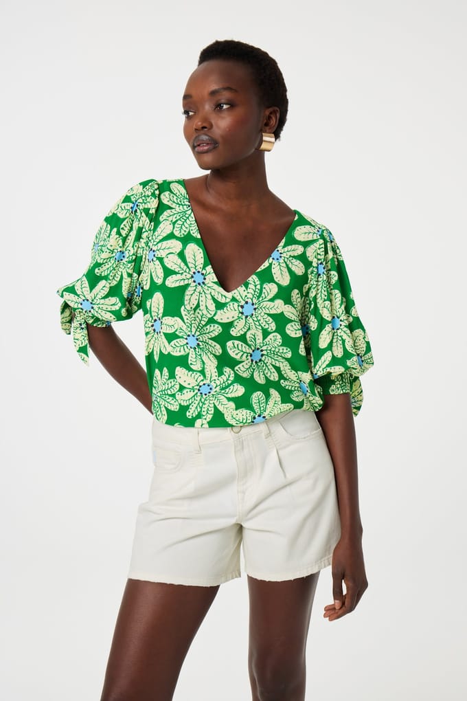 Fabienne Chapot Nacha Top Green Glow/pool Blue Maat: 36 | Blouses Outlet | Dames | Blauw