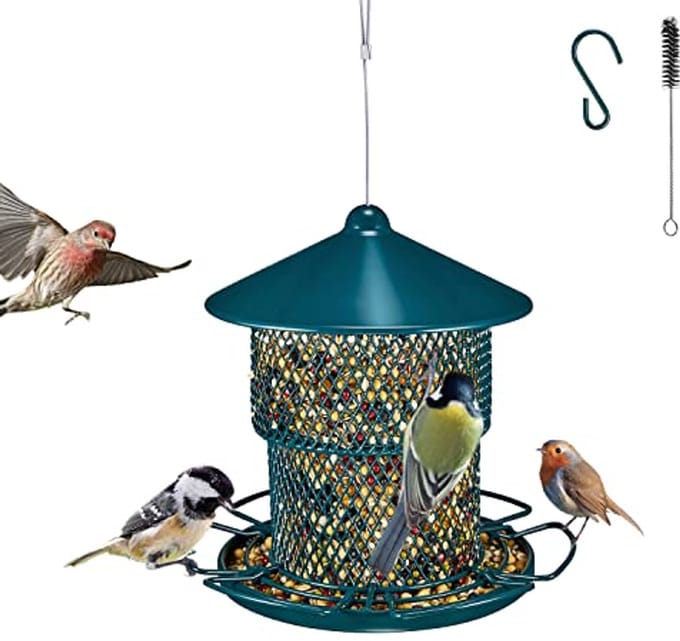 Vogelvoederhuis voor wilde vogels - Hangend voederdispenser van metaal