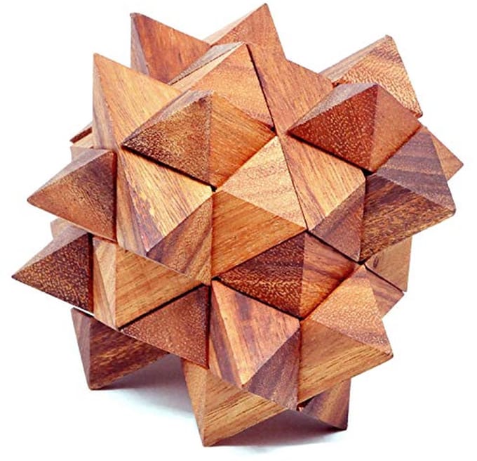 3D Hersenkraker Puzzel in Hout - Moeilijkheidsgraad 4/6 - Leonardo da Vinci Collectie