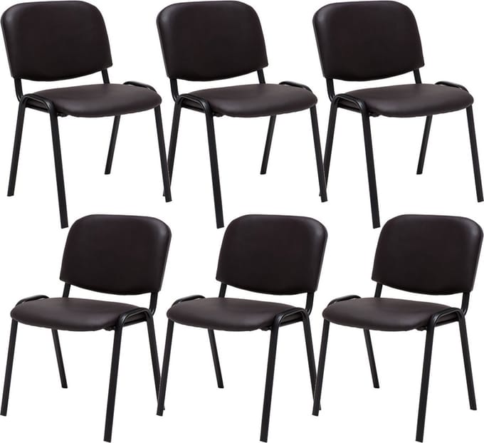 CLP Ken Set van 6 Bezoekersstoel wit