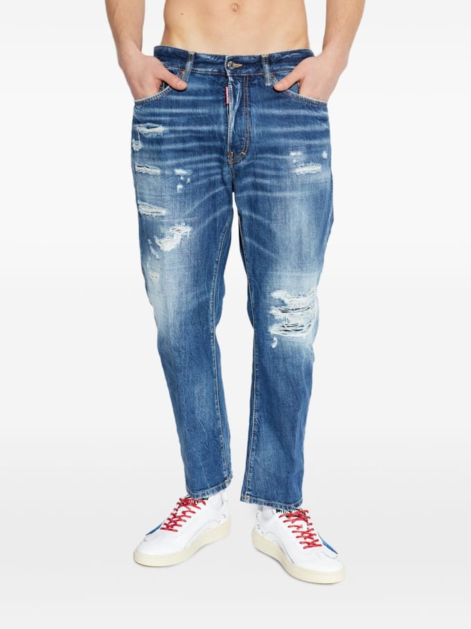 Dsquared2 jeans blauw man bro verontrust