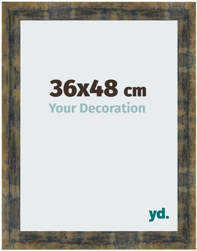 Your Decoration - Fotolijst 36x48 cm - MDF - Blauw Goud Gemeleerd - Pisa