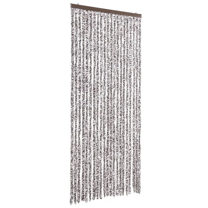 vidaXL - Vliegengordijn - 90x200 - cm - chenille - bruin - en - beige