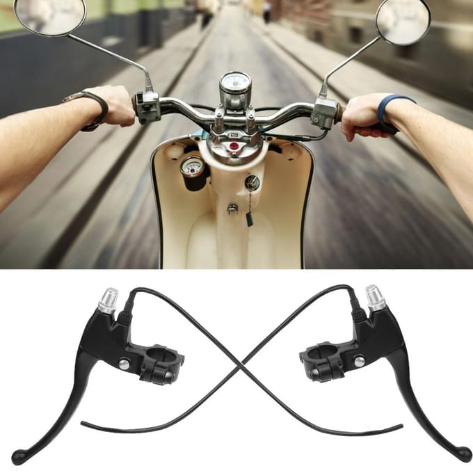 1 Paar Elektrische Fiets E-Bike Achterremhendel Stuurhandvatten Montage (Zwart) black