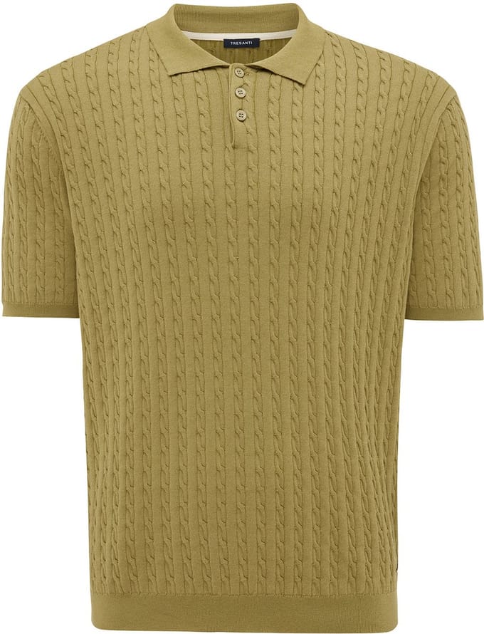 Tresanti EEFRON Small cable knit polo Bright green (TRKWJA121 - 906)
