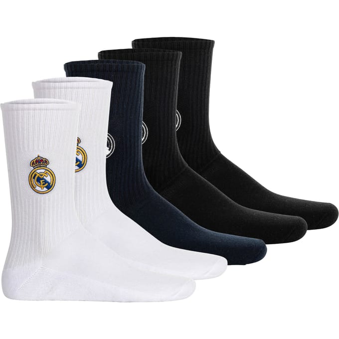 Real Madrid Sokken RM Crew Socks 5-Pack Embroidery Set van 5