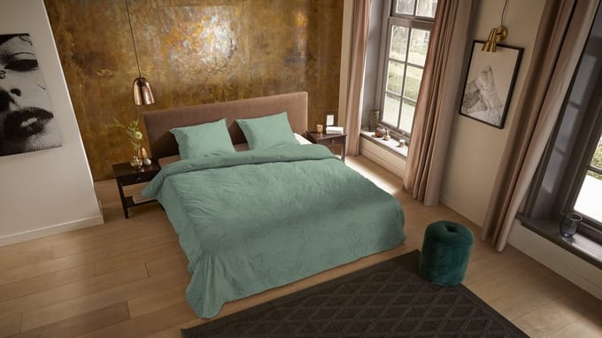 Pure dekbedovertrek bloemen - 1 persoons 140x200/220 cm - Lichtsalie - Microvezel