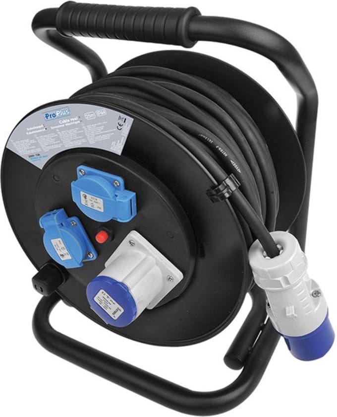 ProPlus Kabelhaspel - 25 meter - CEE naar Schuko - 3 x 1.5 mm² - IP44