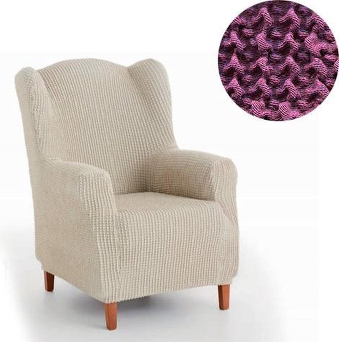 Milos meubelhoezen - Hoes voor oorfauteuil - 70-100cm - Paars