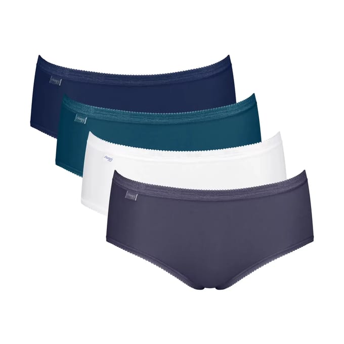 Sloggi Basic+ Midi C4P Dames Onderbroek - BLAUW WIT COMBINATIE