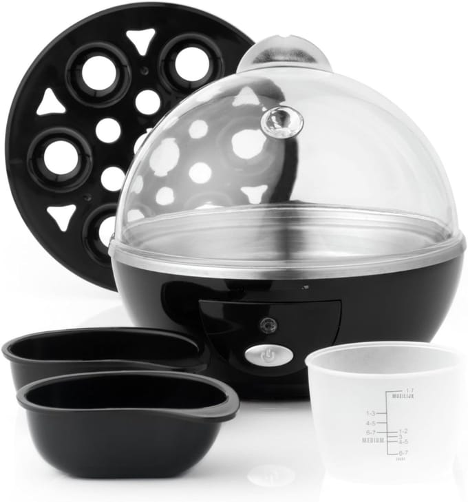 Zyrex® Eierkoker electrisch - Eierkoker - Eierkoker met timer - Zwart - ‎‎16cm x 16cm x 15cm